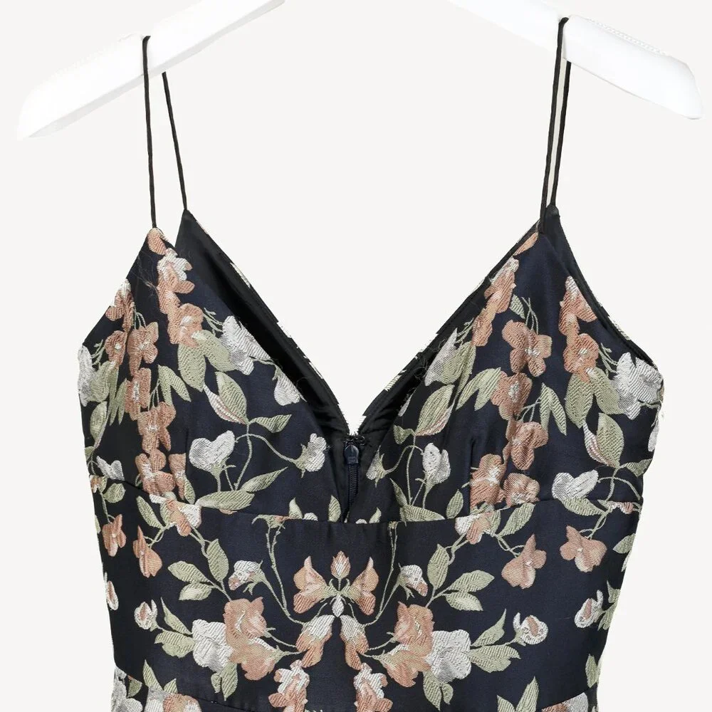 ML Monique Lhuillier Midnight Floral Jacquard Maxi Dress - Picture 4 of 11